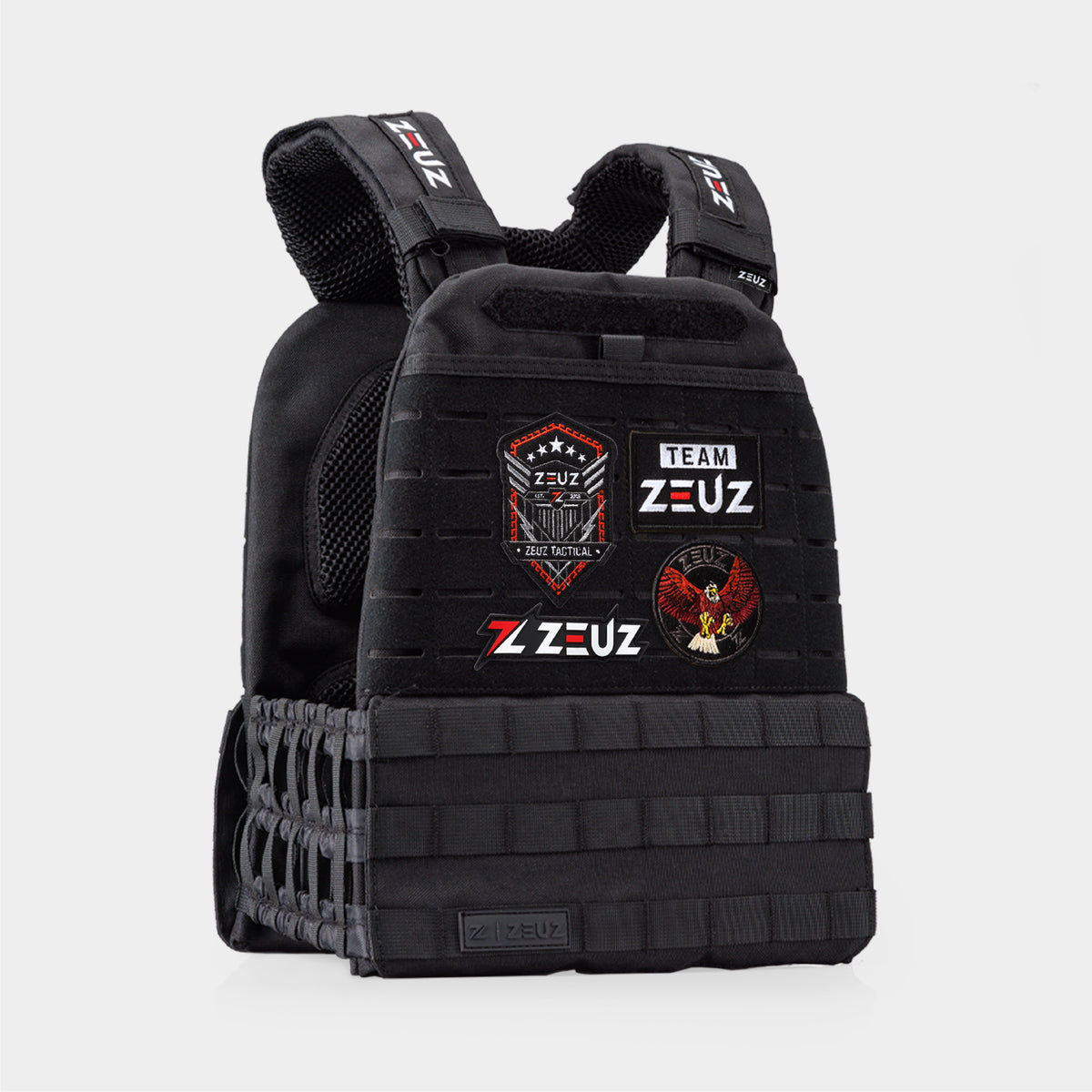 ZEUZ Tactical Gewichtsvest Zwart – verstelbaar en geschikt voor krachttraining, crossfit of MURPH