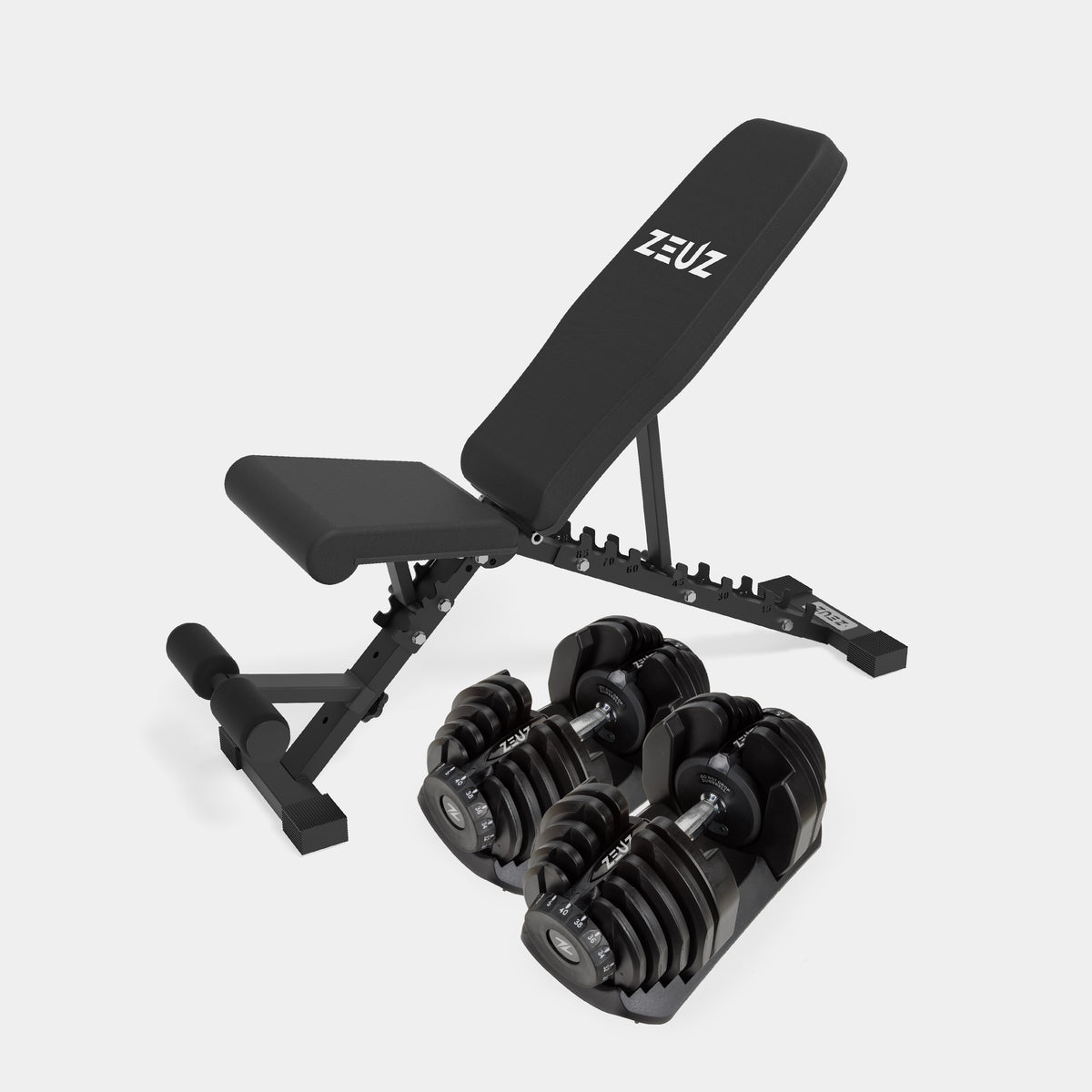 ZEUZ Home Gym Core Pack - 2 x 40 KG Dumbbells