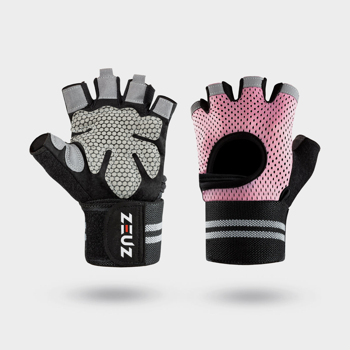 ZEUZ Sporthandschoenen roze – ademende fitness handschoenen met gripversterking