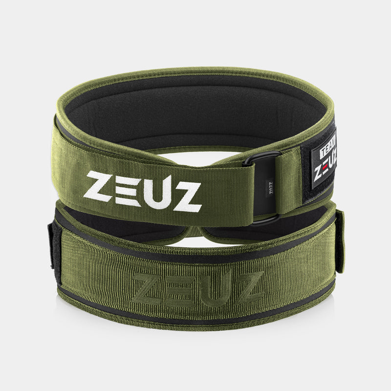 ZEUZ Gewichthefriem legergroen – stevige lifting belt voor krachttraining en gewichtheffen