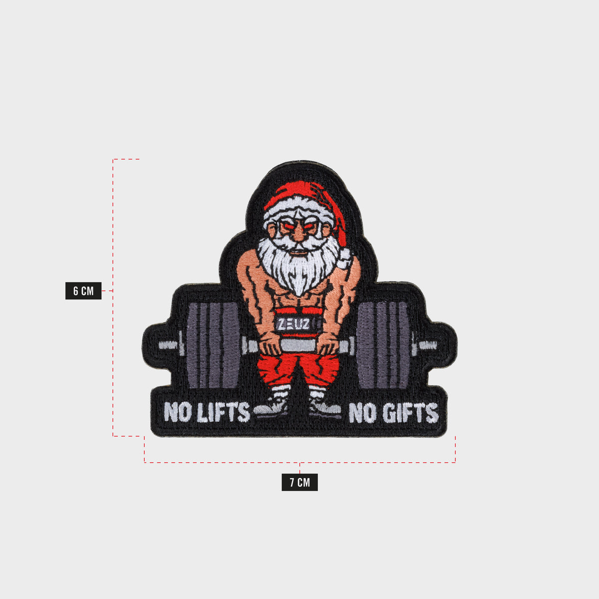ZEUZ No Lifts No Gifts Santa Patch