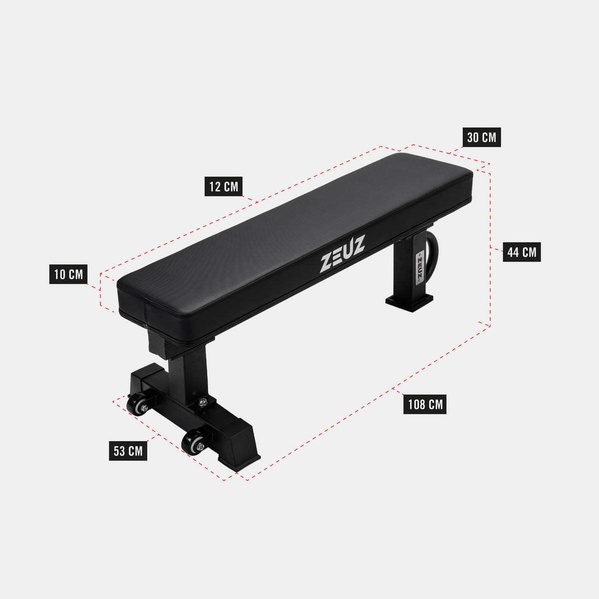 ZEUZ Banc de musculation plat mobile - FBRX200