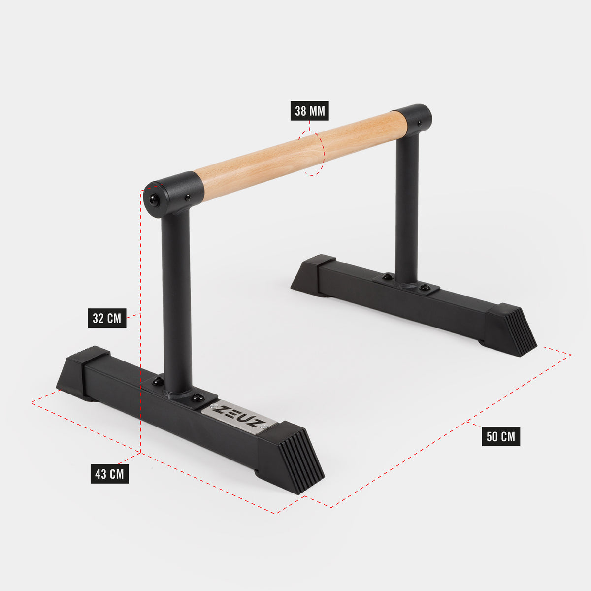 ZEUZ Parallettes in Legno e Metallo - Medio