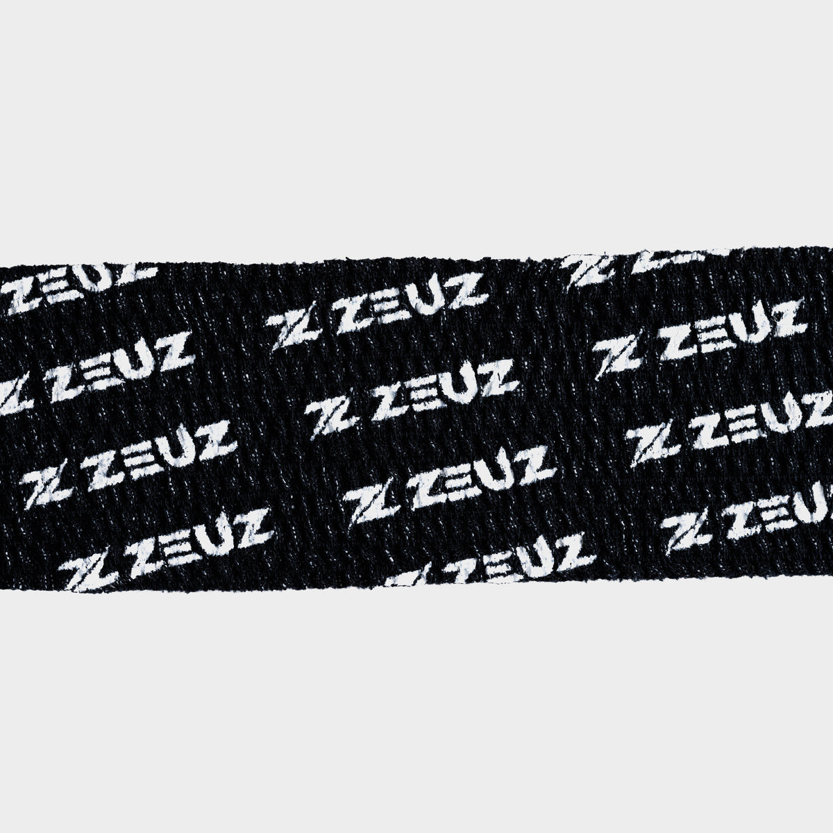 ZEUZ Gewichthef Tape zwart uitgerekt – laat flexibiliteit en kleefkracht zien