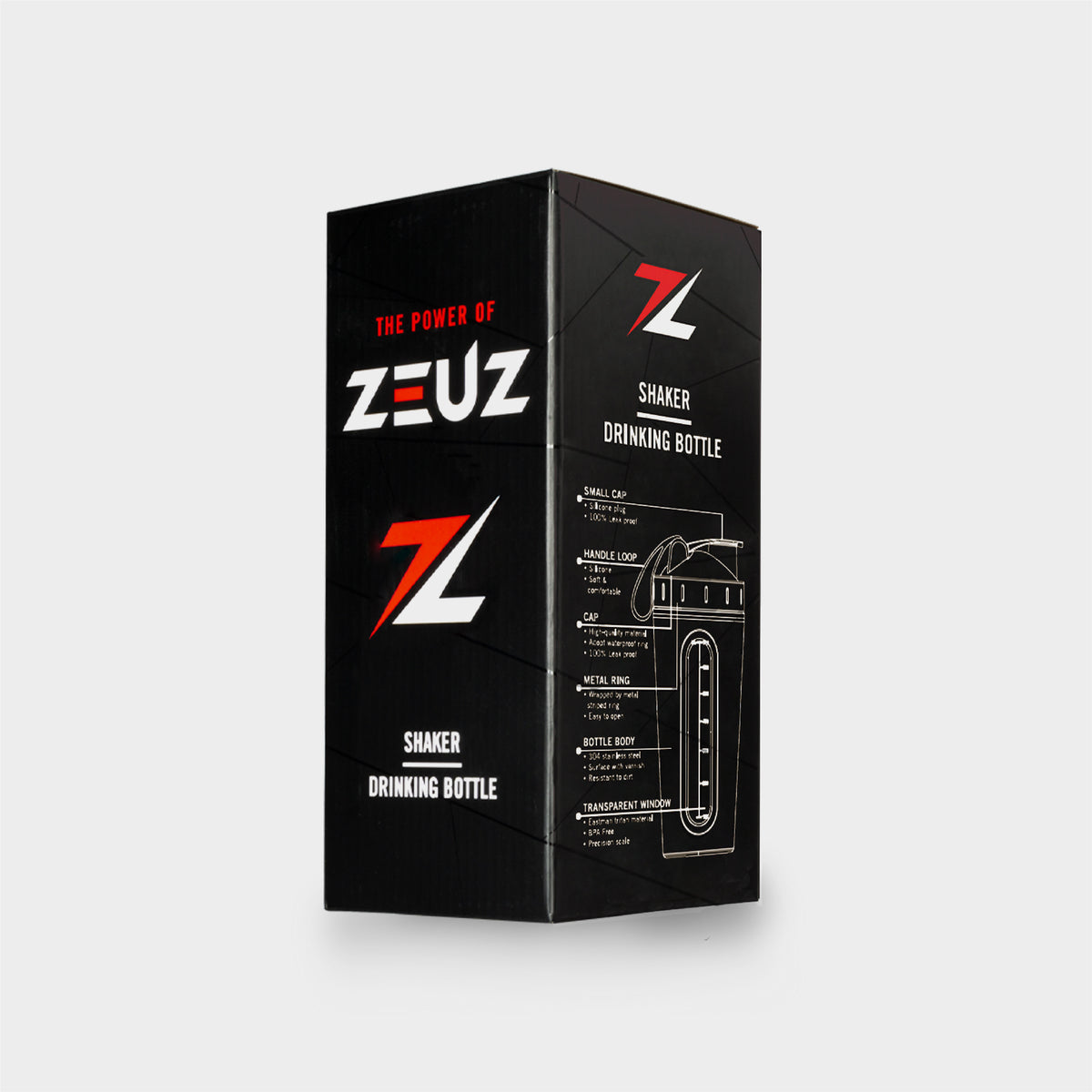 ZEUZ Premium Shakebeker in verpakking – geleverd in stevige doos met beschermende binnenkant