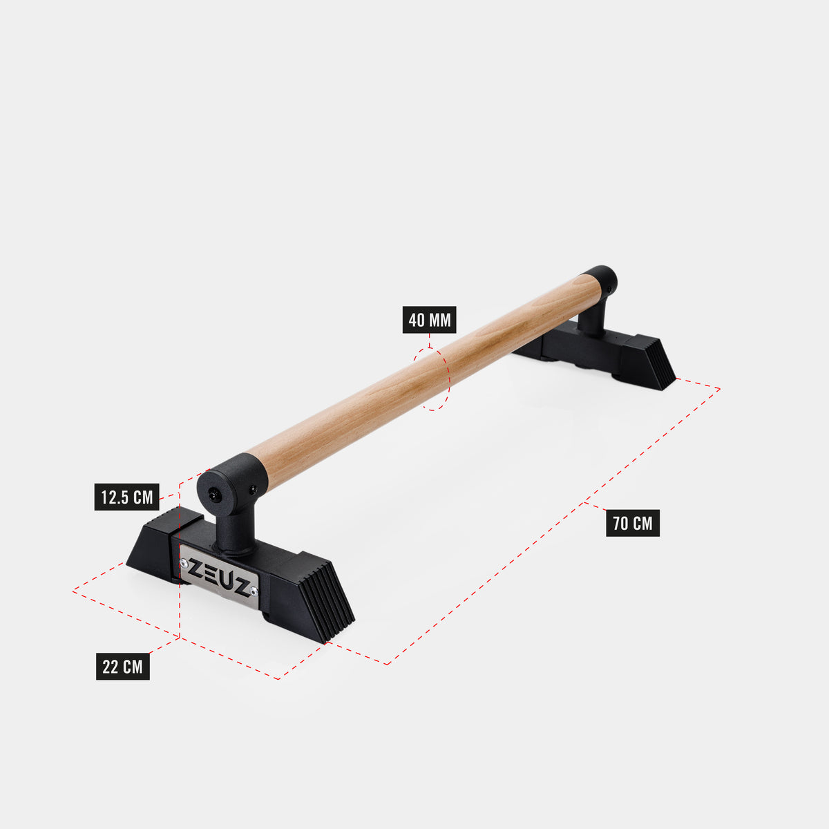 ZEUZ Houten & Metalen Parallettes - Lang