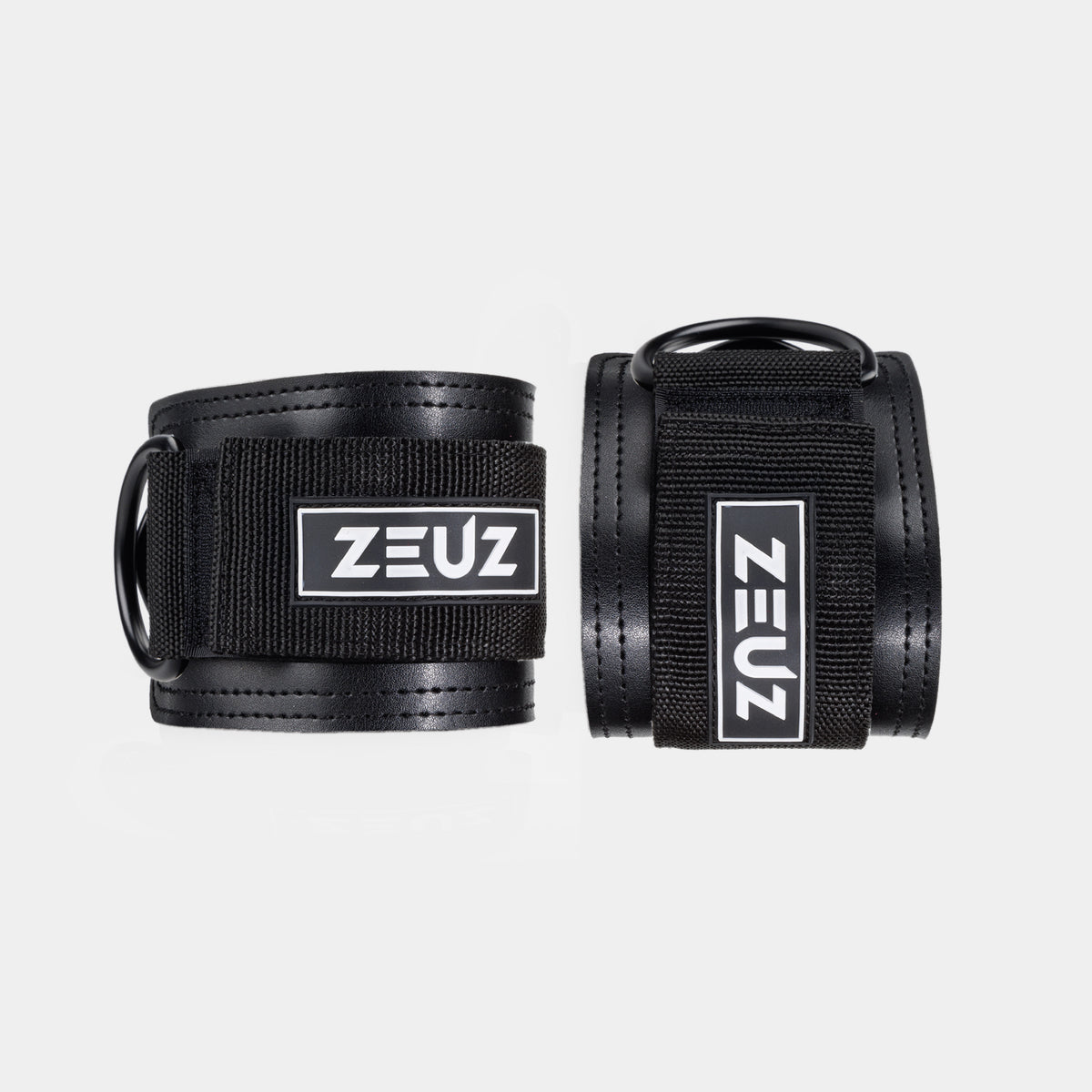 Voorkant van ZEUZ Ankle Straps zwart – verstelbare sluiting met logo