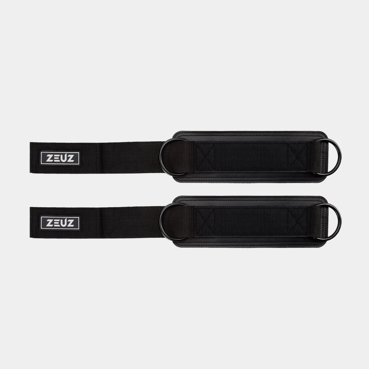 ZEUZ Ankle Straps zwart platgelegd – zicht op binnenvoering en afwerking
