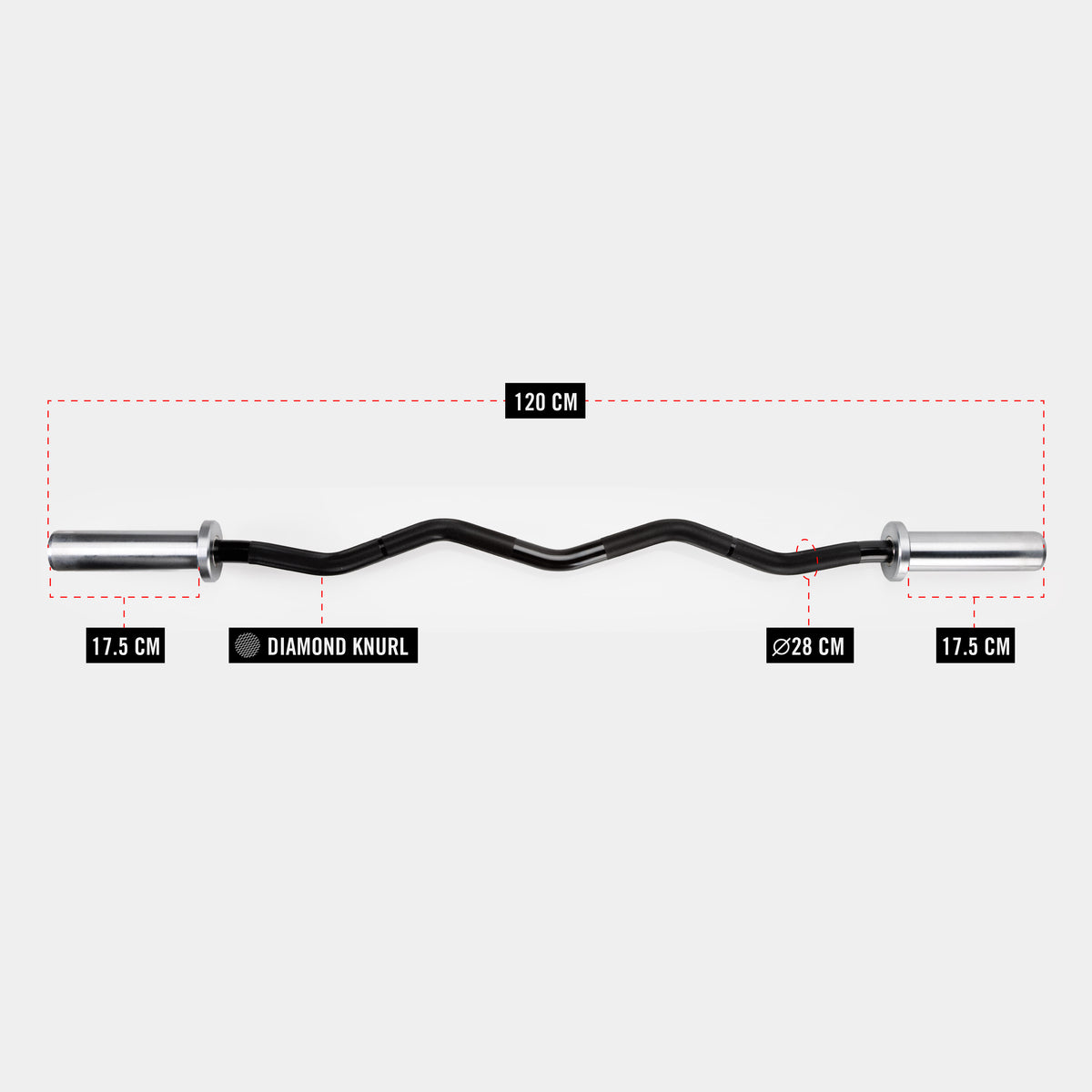 ZEUZ Curl Bar - 10 KG