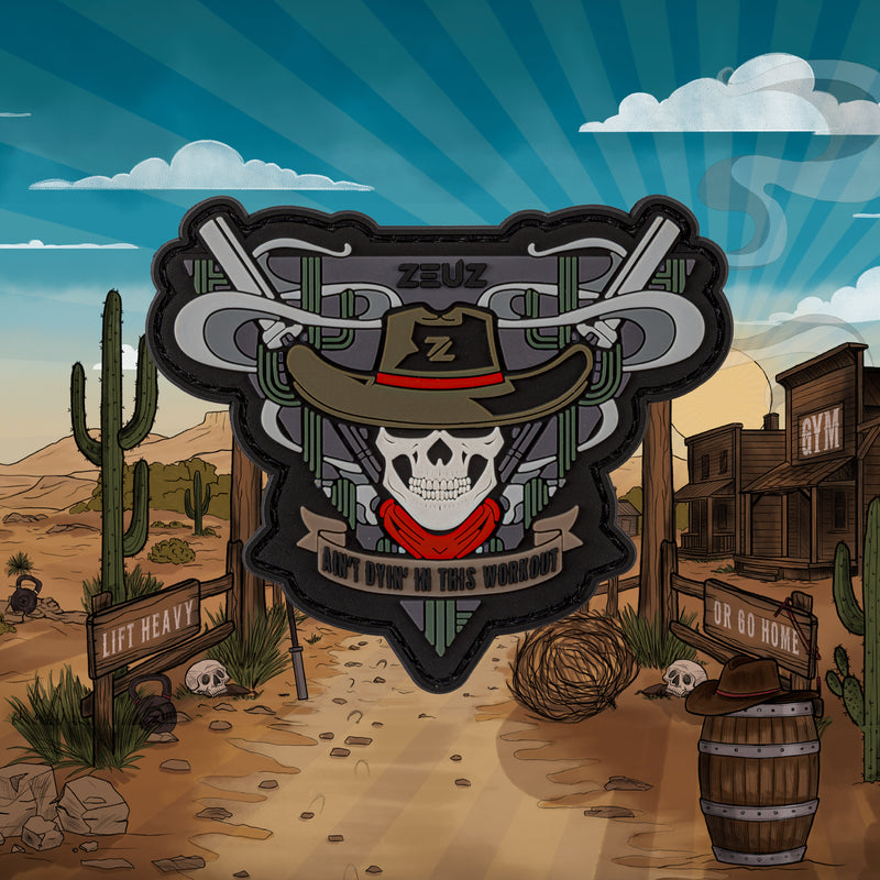 ZEUZ Skull Cowboy Patch