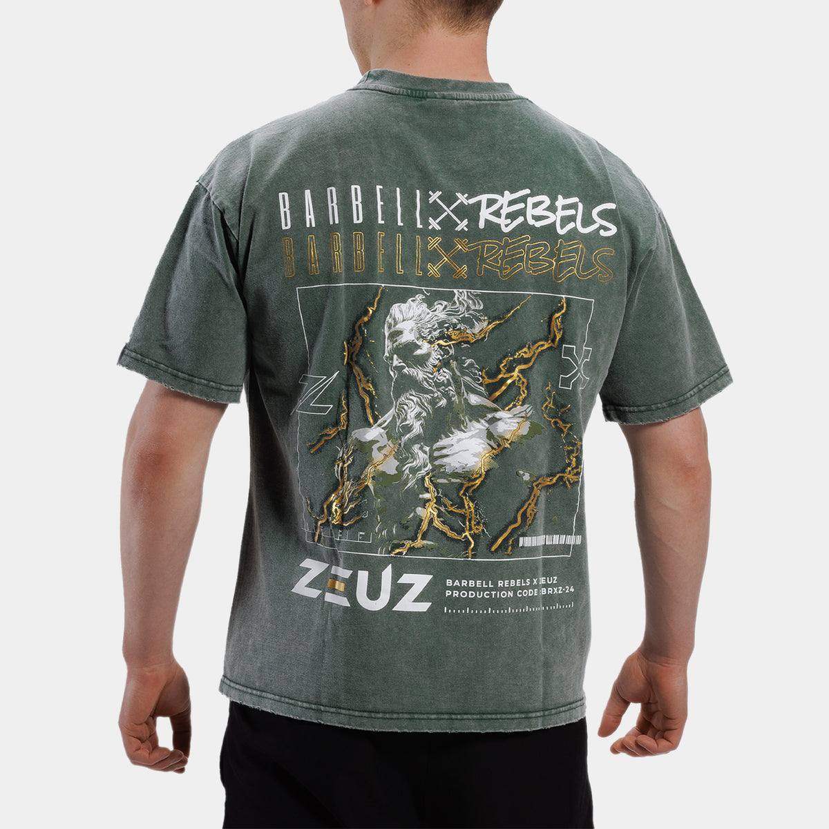 ZEUZ x Barbell Rebels Acid T-shirt – achterkant met grote graphic print