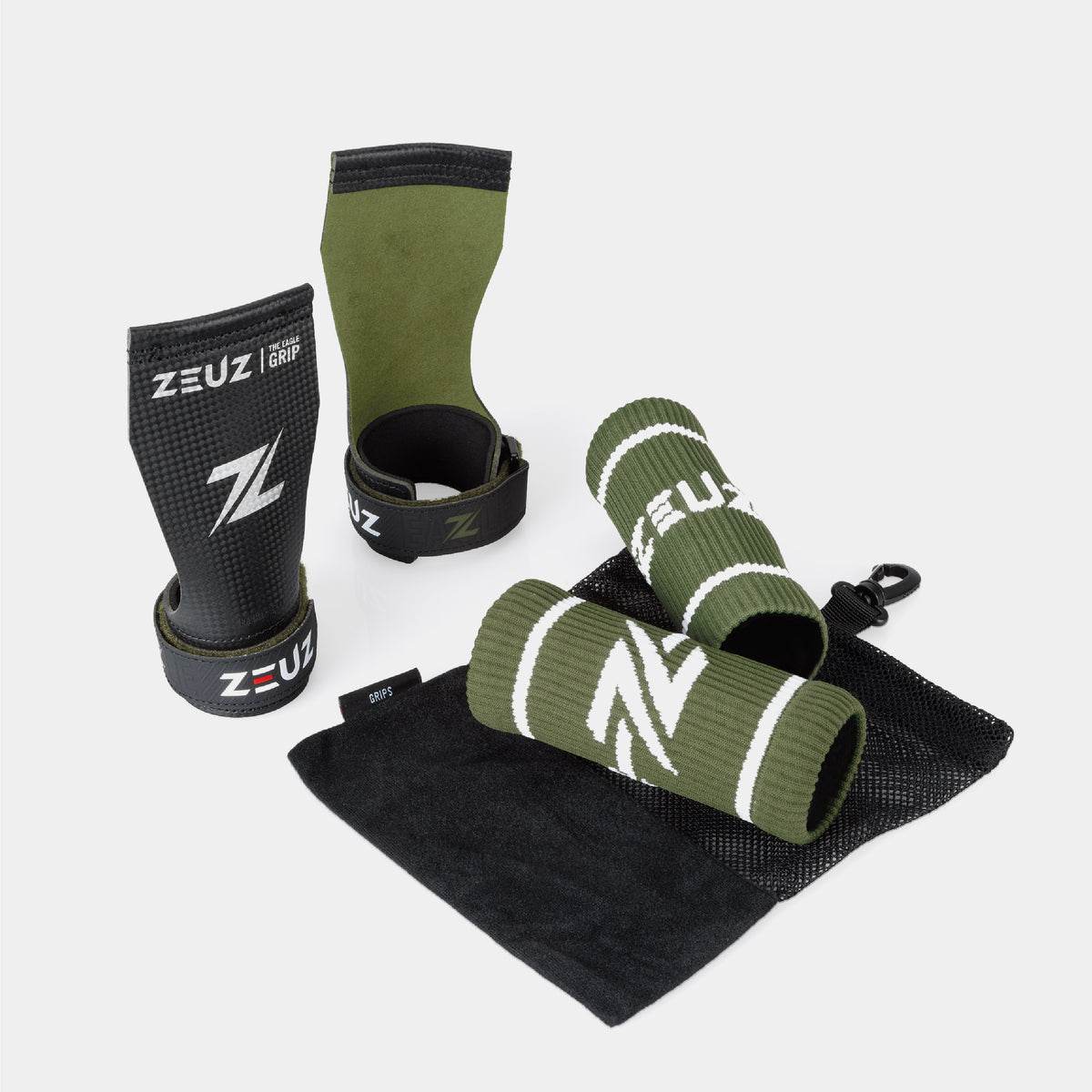 ZEUZ The Eagle Grips - Carbon & Microfiber - Fingerless