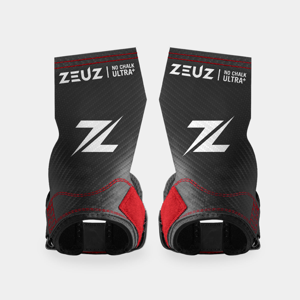 ZEUZ Ultra Plus No Chalk Fitness Grips - Rood –  zwarte hypalon grips