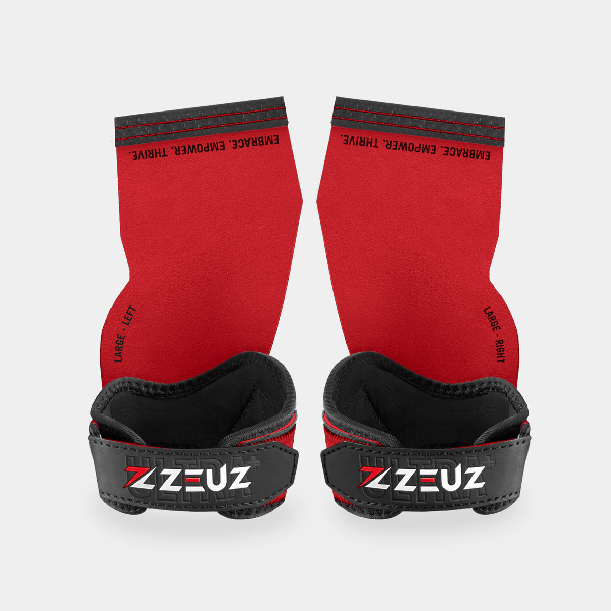 ZEUZ Ultra Plus No Chalk Fitness Grips - Rood –  Rode Microvezel - zweet proef en kleur bestendig