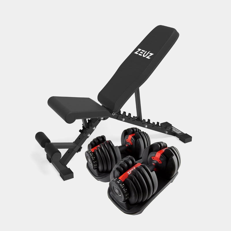 ZEUZ Home Gym Core Pack - 2 x 24 KG Dumbbells