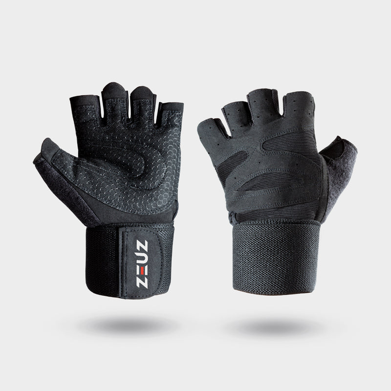ZEUZ Sporthandschoenen zwart – ademende fitness handschoenen met gripversterking