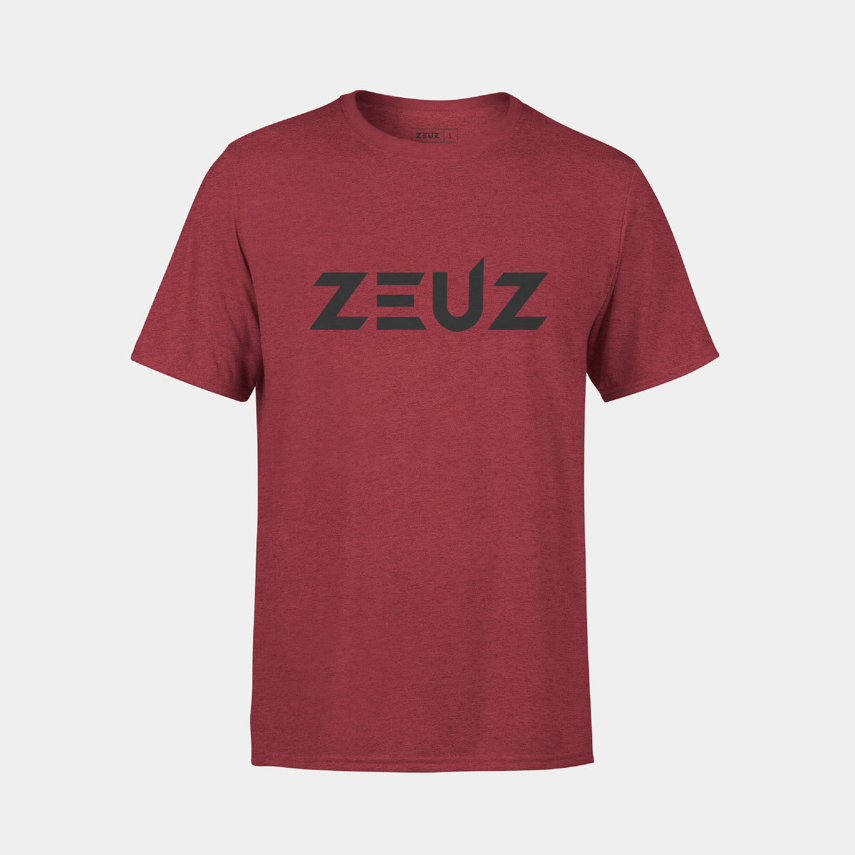 ZEUZ Basic T-shirt rood met zwart logo – voorkant	