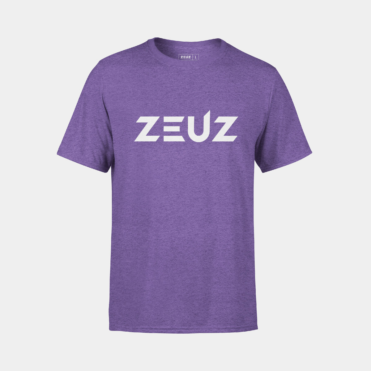 ZEUZ Basic T-shirt paars met wit logo – voorkant