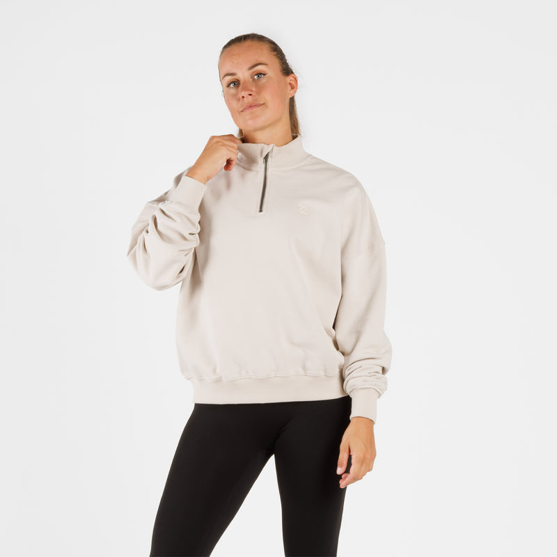 ZEUZ Pull Confort Surdimensionné 1/4 Zip - Dames