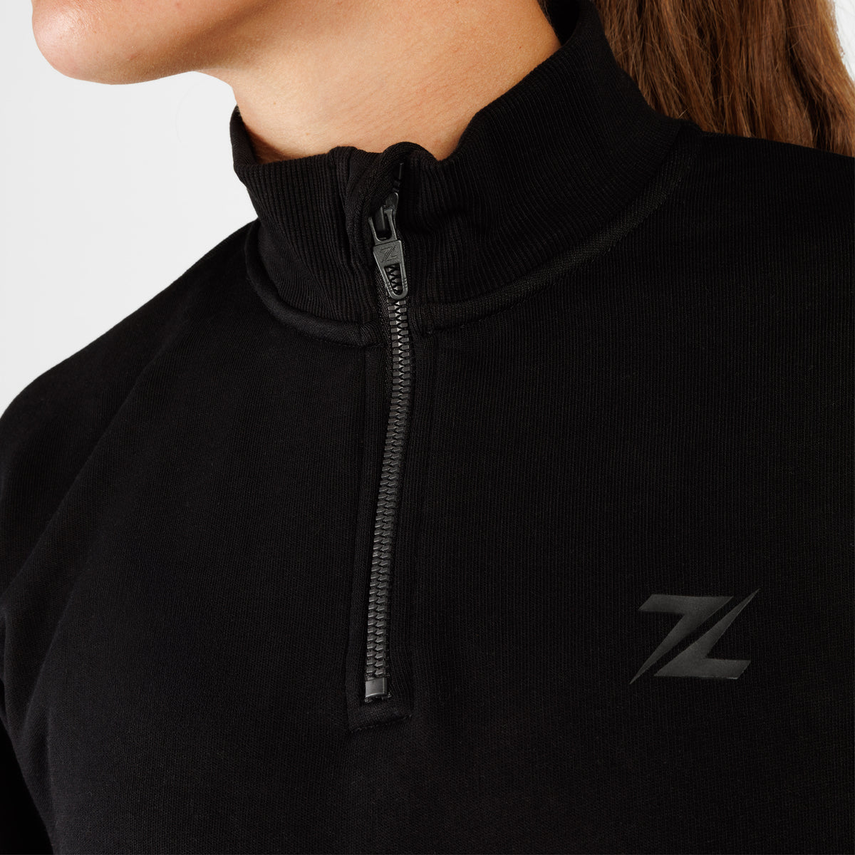 Suéter de comodidad extragrande ZEUZ con cremallera 1/4 - Damas