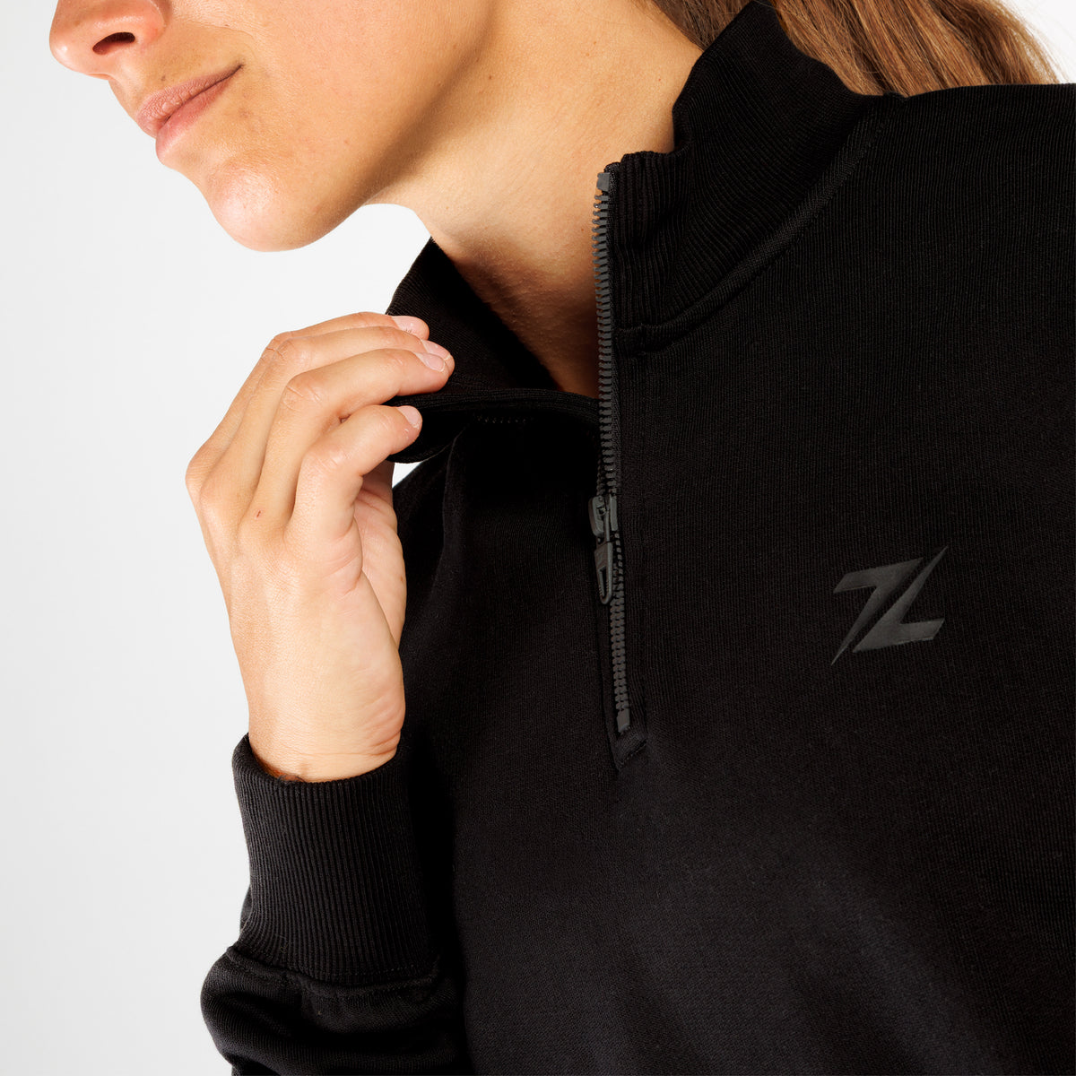 Suéter de comodidad extragrande ZEUZ con cremallera 1/4 - Damas