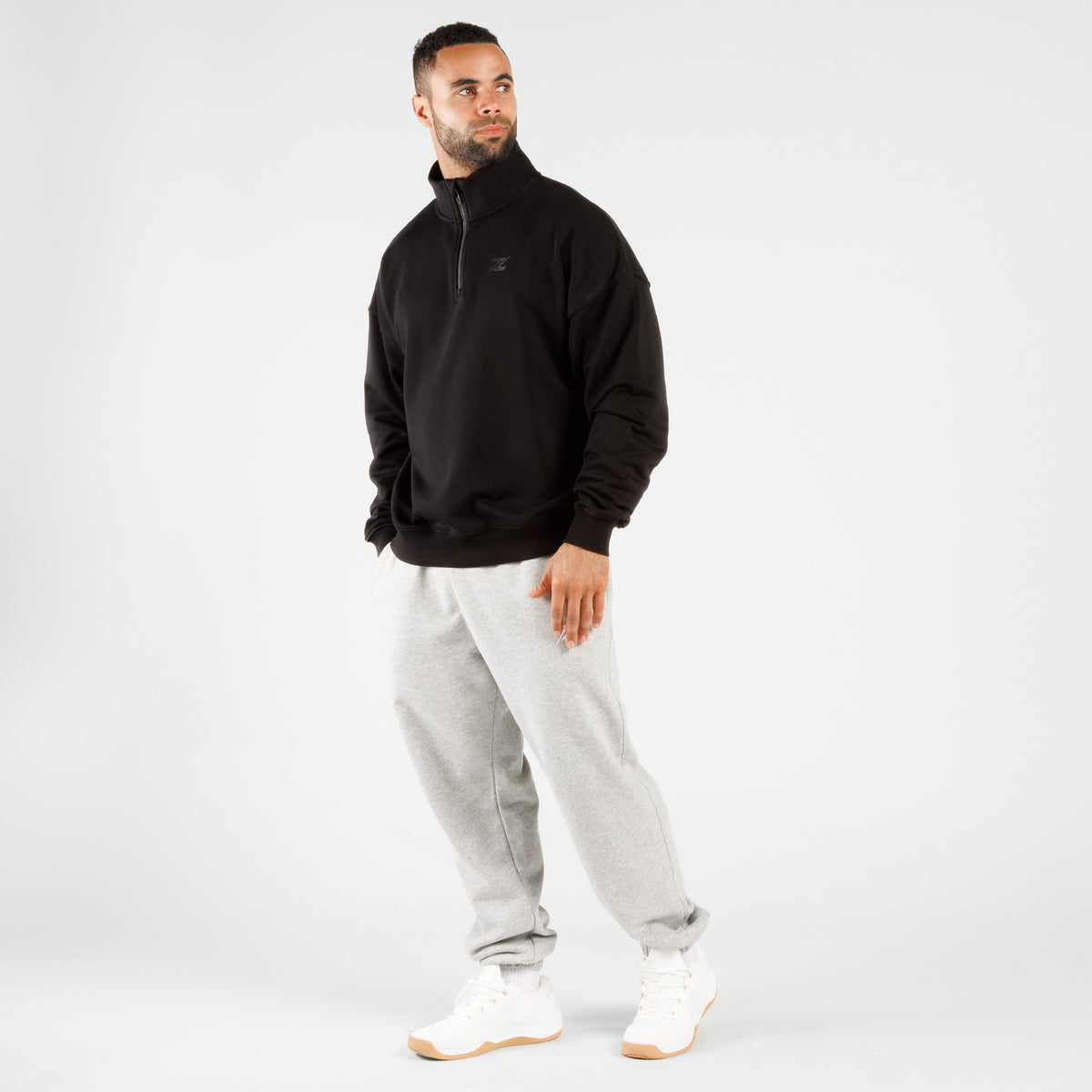 ZEUZ Oversized Comfort Sweater 1/4 Zipper - Heren